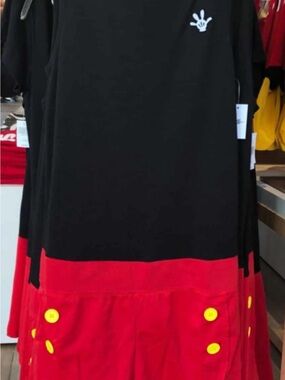 Disney Black and Red Dress with Yellow Button Accents
